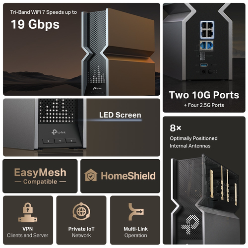 TP-Link Archer BE19000 Tri-Band Wi-Fi 7 Router