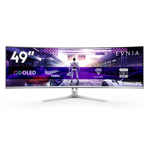 Philips Evnia 8000 49M2C8900L/00 computer monitor 124.2 cm (48.9\") 5120 x 1440 pixels Dual QHD QD-OLED White Philips Evnia 8000 49M2C8900L/00 computer monitor 124.2 cm (48.9\") 5120 x 1440 pixels Dual QHD QD-OLED White