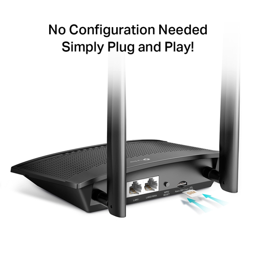TP-Link TL-MR100 wireless router Fast Ethernet Single-band (2.4 GHz) 4G Black TP-Link TL-MR100 wireless router Fast Ethernet Single-band (2.4 GHz) 4G Black