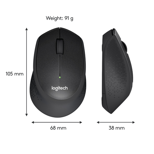 LOGITECH MOUSE WIRELESS SILENT M330 BLACK (910-004909)
