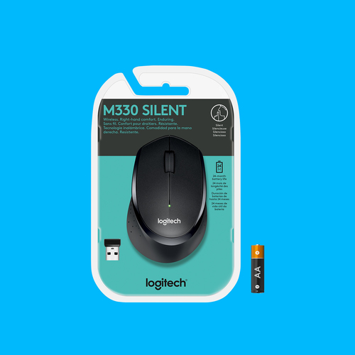 LOGITECH MOUSE WIRELESS SILENT M330 BLACK (910-004909)