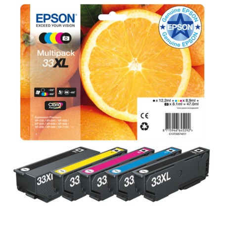 Epson Oranges Multipack 5-colours 33XL Claria Premium Ink Epson Oranges Multipack 5-colours 33XL Claria Premium Ink