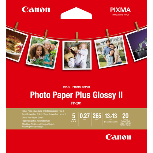 Canon PP-201 Glossy II Photo Paper Plus 5x5\" - 20 Sheets Canon PP-201 Glossy II Photo Paper Plus 5x5\" - 20 Sheets