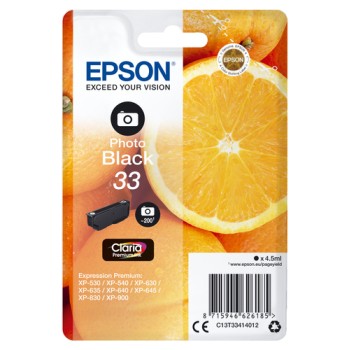 Epson Oranges 33 Claria Premium Single Photo Black Ink