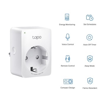 TP-Link Tapo Mini Smart Wi-Fi Socket, Energy Monitoring TP-Link Tapo Mini Smart Wi-Fi Socket, Energy Monitoring