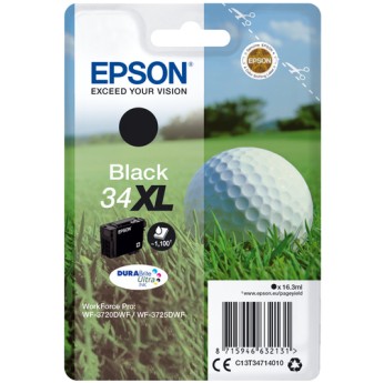 Epson Golf ball 34XL DURABrite Ultra Single Black Ink