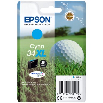 Epson Golf ball 34XL DURABrite Ultra Single Cyan Ink