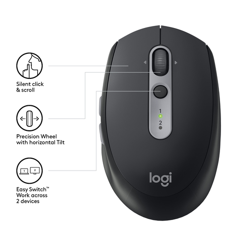 LOGITECH MOUSE WIRELESS MULTI DEVICE SILENT M590 BLACK LOGITECH MOUSE WIRELESS MULTI DEVICE SILENT M590 BLACK