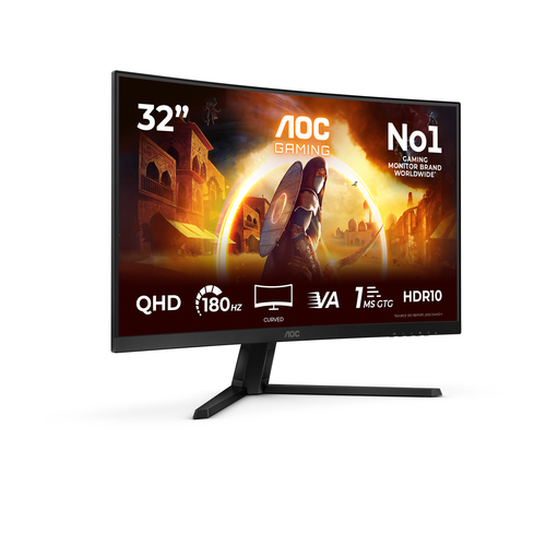 AOC G4 CQ32G4VE computer monitor 80 cm (31.5\") 2560 x 1440 pixels Quad HD LCD Black, Grey