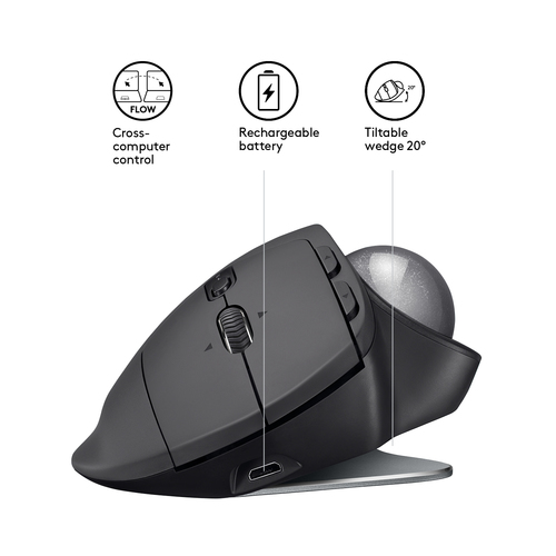 LOGITECH MOUSE MX ERGO BLACK