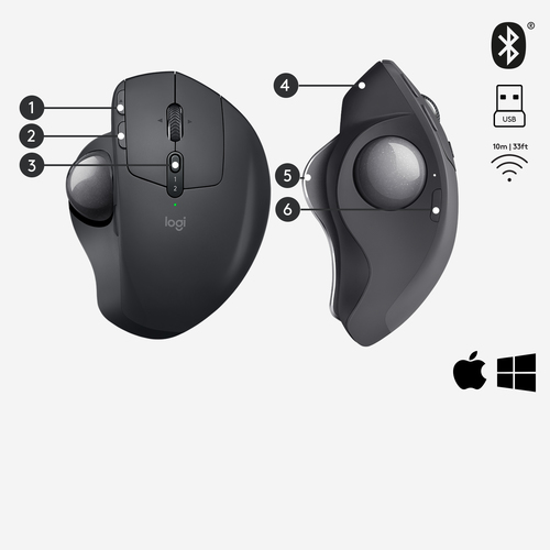 LOGITECH MOUSE MX ERGO BLACK