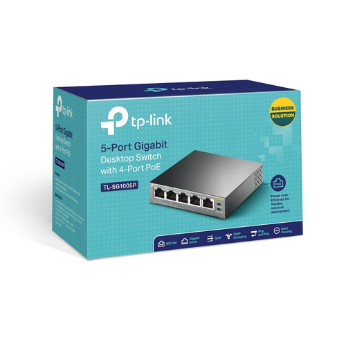 TP-Link TL-SG1005P network switch Unmanaged Gigabit Ethernet (10/100/1000) Power over Ethernet (PoE) Black TP-Link TL-SG1005P network switch Unmanaged Gigabit Ethernet (10/100/1000) Power over Ethernet (PoE) Black