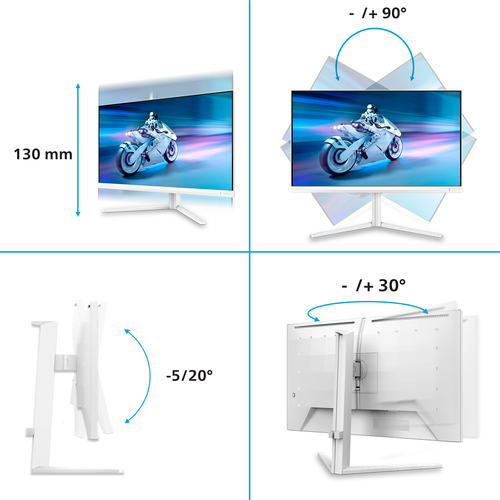 Philips Evnia 6000 27M2N6501L/00 computer monitor 67.3 cm (26.5\") 2560 x 1440 pixels Quad HD QD-OLED White Philips Evnia 6000 27M2N6501L/00 computer monitor 67.3 cm (26.5\") 2560 x 1440 pixels Quad HD QD-OLED White