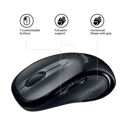 LOGITECH WIRELESS CONTROL PLUS MOUSE BLACK M510 ( 910-001826) LOGITECH WIRELESS CONTROL PLUS MOUSE BLACK M510 ( 910-001826)