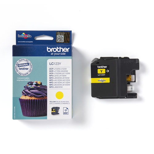 Brother LC123Y ink cartridge 1 pc(s) Original High (XL) Yield Yellow Brother LC123Y ink cartridge 1 pc(s) Original High (XL) Yield Yellow
