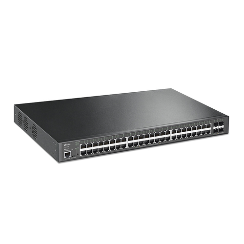 TP-Link JetStream 48-Port Gigabit and 4-Port 10GE SFP+ L2+ Managed Switch with 48-Port PoE+ TP-Link JetStream 48-Port Gigabit and 4-Port 10GE SFP+ L2+ Managed Switch with 48-Port PoE+