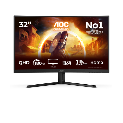 AOC G4 CQ32G4VE computer monitor 80 cm (31.5\") 2560 x 1440 pixels Quad HD LCD Black, Grey