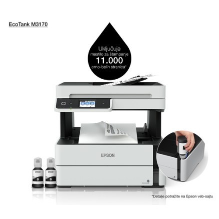 Epson EcoTank M3170 Inkjet A4 1200 x 2400 DPI 39 ppm Wi-Fi Epson EcoTank M3170 Inkjet A4 1200 x 2400 DPI 39 ppm Wi-Fi