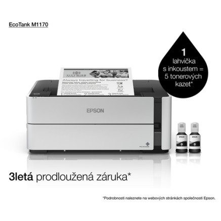 Epson EcoTank M1170 inkjet printer 1200 x 2400 DPI A4 Wi-Fi Epson EcoTank M1170 inkjet printer 1200 x 2400 DPI A4 Wi-Fi