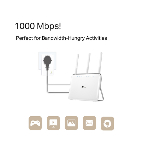 TP-Link AV1000 Gigabit Passthrough Powerline Starter Kit TP-Link AV1000 Gigabit Passthrough Powerline Starter Kit