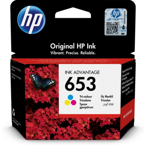 HP 653 Tri-color Original Ink Advantage Cartridge