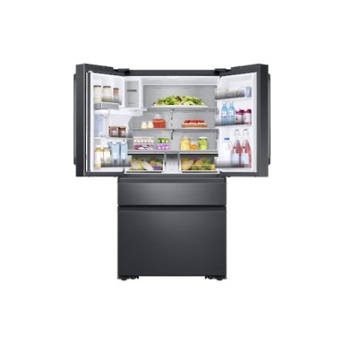 SAMSUNG REFRIGERATOR RF23 FOUR-DOOR WARDROBE, 625L, F, 444KWH, TWIN PLUS & METAL COOLING, FLEXZONE TECHNOLOGY, NO FROST, ICE & WATER DOOR, WIFI, HxWxD 1.78x0.91x0.78, BLACK CAVIAR