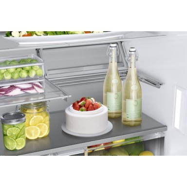 SAMSUNG REFRIGERATOR RF23 FOUR-DOOR WARDROBE, 625L, F, 444KWH, TWIN PLUS & METAL COOLING, FLEXZONE TECHNOLOGY, NO FROST, ICE & WATER DOOR, WIFI, HxWxD 1.78x0.91x0.78, BLACK CAVIAR