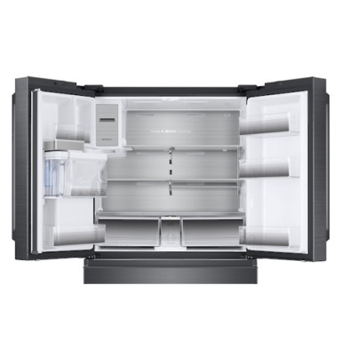 SAMSUNG REFRIGERATOR RF23 FOUR-DOOR WARDROBE, 625L, F, 444KWH, TWIN PLUS & METAL COOLING, FLEXZONE TECHNOLOGY, NO FROST, ICE & WATER DOOR, WIFI, HxWxD 1.78x0.91x0.78, BLACK CAVIAR