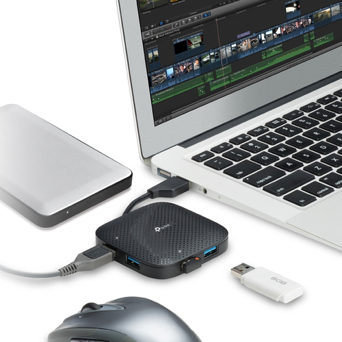 TP-Link UH400 interface hub USB 3.2 Gen 1 (3.1 Gen 1) Type-A 5000 Mbit/s Black TP-Link UH400 interface hub USB 3.2 Gen 1 (3.1 Gen 1) Type-A 5000 Mbit/s Black
