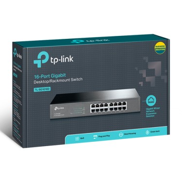 TP-Link TL-SG1016D network switch Unmanaged L2 Gigabit Ethernet (10/100/1000) Black TP-Link TL-SG1016D network switch Unmanaged L2 Gigabit Ethernet (10/100/1000) Black