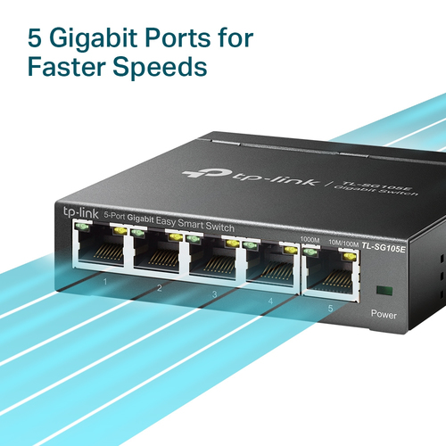 TP-Link TL-SG105E network switch Managed L2 Gigabit Ethernet (10/100/1000) Black TP-Link TL-SG105E network switch Managed L2 Gigabit Ethernet (10/100/1000) Black