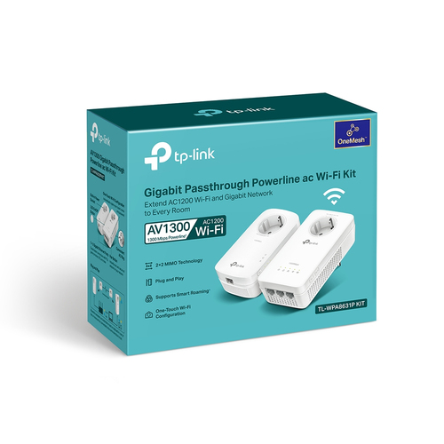 TP-Link TL-WPA8631P KIT PowerLine network adapter 300 Mbit/s Ethernet LAN Wi-Fi White 2 pc(s) TP-Link TL-WPA8631P KIT PowerLine network adapter 300 Mbit/s Ethernet LAN Wi-Fi White 2 pc(s)