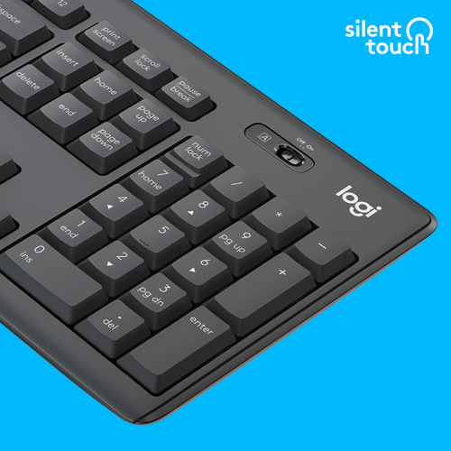 LOGITECH Keyboard+Mouse Set Wireless MK295 US Silent Black (920-009800)