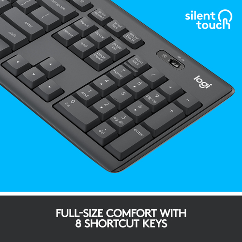 LOGITECH Keyboard+Mouse Set Wireless MK295 US Silent Black (920-009800)