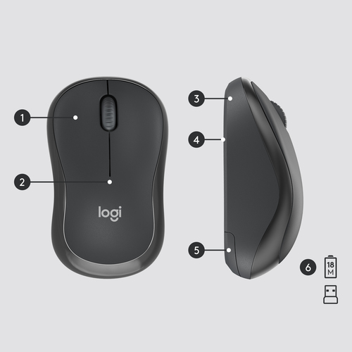 LOGITECH Keyboard+Mouse Set Wireless MK295 US Silent Black (920-009800)