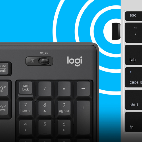 LOGITECH Keyboard+Mouse Set Wireless MK295 US Silent Black (920-009800)
