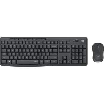 Logitech MK295 Silent Wireless Combo keyboard Mouse included Office USB QWERTZ German Graphite