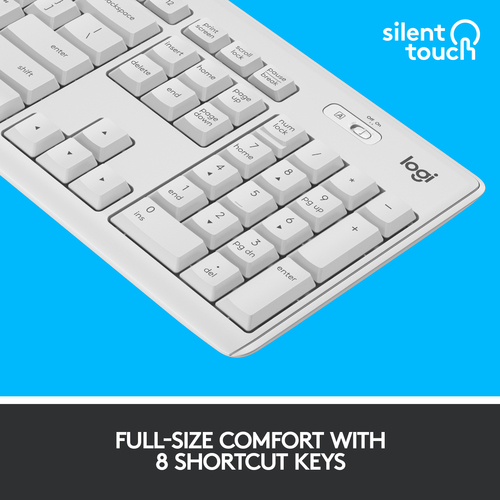 LOGITECH Keyboard+Mouse Set Wireless MK295 US Silent White (920-009824)