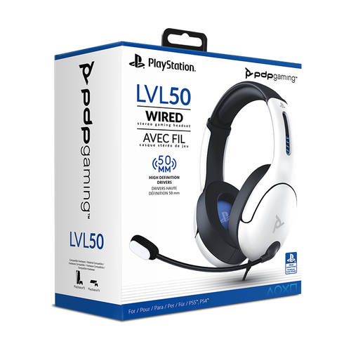 PDP - Wired Gaming Headset for Playstation White LvL50 PDP - Wired Gaming Headset for Playstation White LvL50