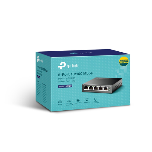 TP-Link 5-Port 10/100Mbps Desktop Switch with 4-Port PoE TP-Link 5-Port 10/100Mbps Desktop Switch with 4-Port PoE