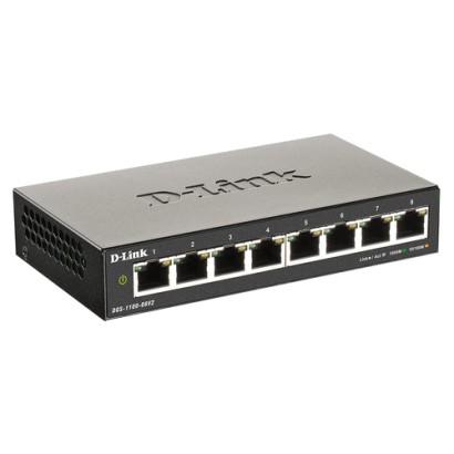 DLINK SWITCH 8PORT 1000BASE-T, SMART MANAGED, GIGABIT, FANLESS, RACKABLE, D-LINK GREEN ENABLED DLINK SWITCH 8PORT 1000BASE-T, SMART MANAGED, GIGABIT, FANLESS, RACKABLE, D-LINK GREEN ENABLED