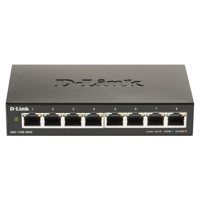 DLINK SWITCH 8PORT 1000BASE-T, SMART MANAGED, GIGABIT, FANLESS, RACKABLE, D-LINK GREEN ENABLED DLINK SWITCH 8PORT 1000BASE-T, SMART MANAGED, GIGABIT, FANLESS, RACKABLE, D-LINK GREEN ENABLED
