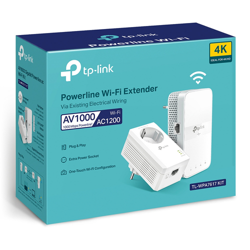 TP-Link TL-WPA7617 KIT PowerLine network adapter 1200 Mbit/s Ethernet LAN Wi-Fi White 2 pc(s) TP-Link TL-WPA7617 KIT PowerLine network adapter 1200 Mbit/s Ethernet LAN Wi-Fi White 2 pc(s)