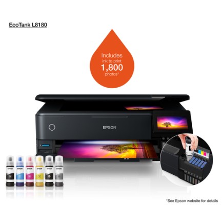 Epson EcoTank L8180 Inkjet A3+ 5760 x 1440 DPI 32 ppm Wi-Fi Epson EcoTank L8180 Inkjet A3+ 5760 x 1440 DPI 32 ppm Wi-Fi
