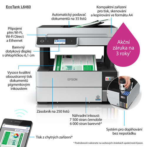 Epson EcoTank L6460 Inkjet A4 4800 x 1200 DPI 37 ppm Wi-Fi