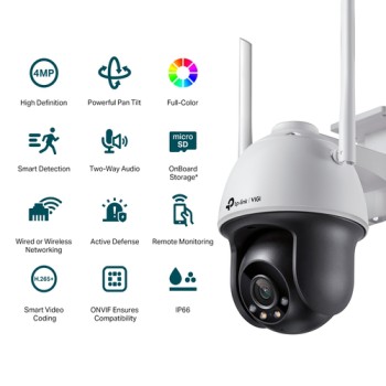 TP-Link VIGI 4MP Outdoor Full-Color Wi-Fi Pan Tilt Network Camera
