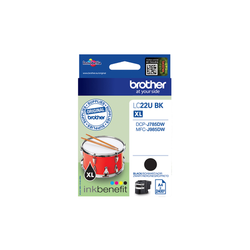 Brother LC22UBK ink cartridge 1 pc(s) Original High (XL) Yield Black Brother LC22UBK ink cartridge 1 pc(s) Original High (XL) Yield Black