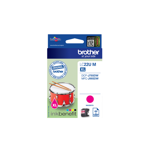 Brother LC22UM ink cartridge 1 pc(s) Original High (XL) Yield Magenta Brother LC22UM ink cartridge 1 pc(s) Original High (XL) Yield Magenta