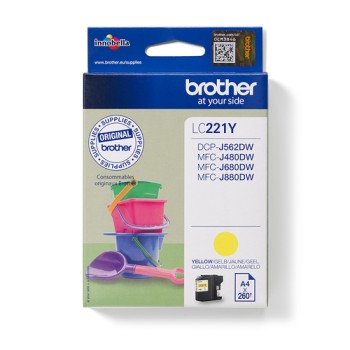 BROTHER INK CARTRIDGE LC221 YELLOW  MCFJ 460/480/485/680/880 &amp;amp; DCP562