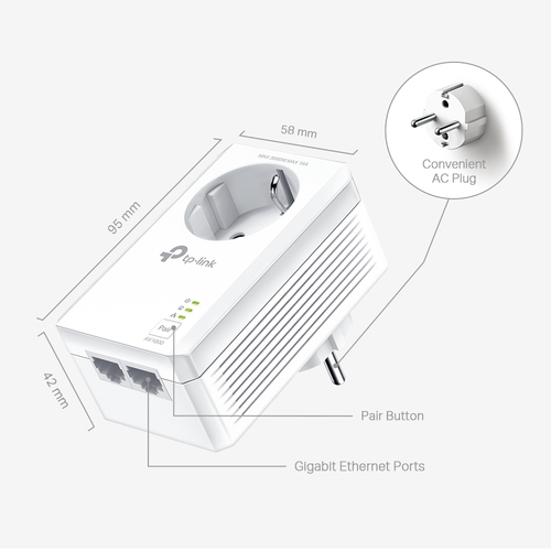TP-Link TL-PA7027P KIT PowerLine network adapter 1000 Mbit/s Ethernet LAN White 2 pc(s) TP-Link TL-PA7027P KIT PowerLine network adapter 1000 Mbit/s Ethernet LAN White 2 pc(s)